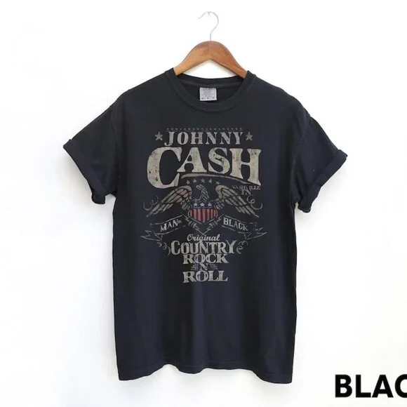 Johnny Cash Graphic T-Shirt Country Music Icon Fan Gift Shirt Unisex Tee 159 - Picture 1 of 5